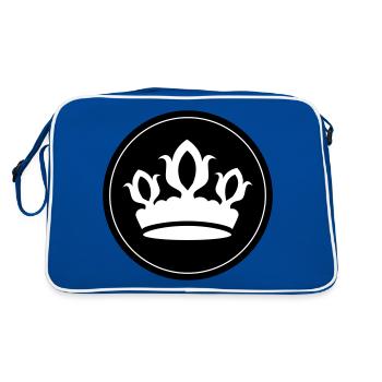 Krone Silhouette - Retro Tasche - Blau/Weiß - Hinten