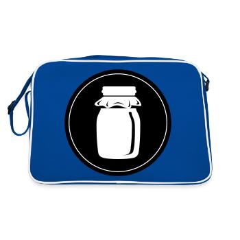 Honey symbol beekeeper - Retro Bag - blue/white - Back