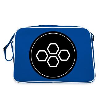 Beekeeper symbol - Retro Bag - blue/white - Back
