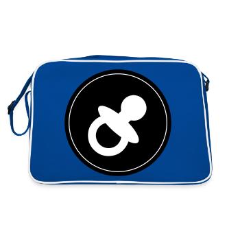 Schnuller Baby - Retro Tasche - Blau/Weiß - Hinten
