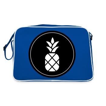 ananas frucht - Retro Tasche - Blau/Weiß - Hinten