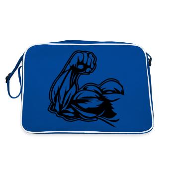 Arm Muscles Biceps - Retro Bag - blue/white - Back