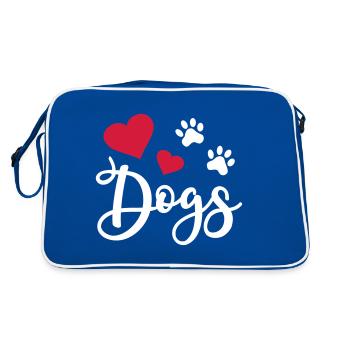 Chien Patte Patte de chien amoureux des chiens - Sac Retro - bleu/blanc - Dos
