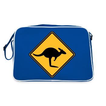 Caution kangaroo - Retro Bag - blue/white - Back