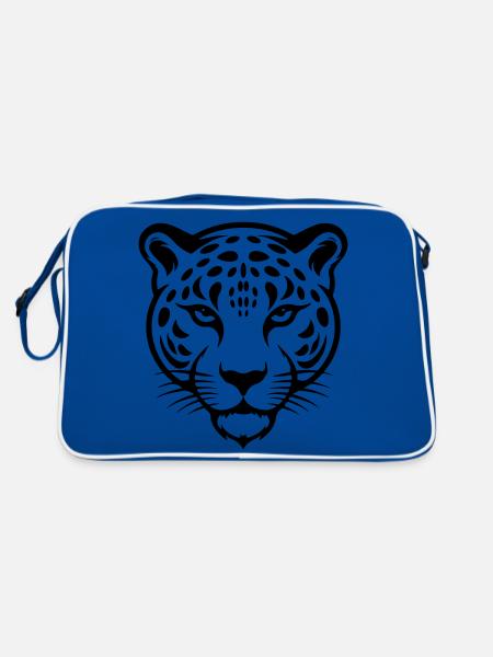 Tête de guépard - Sac Retro - bleu/blanc - Dos
