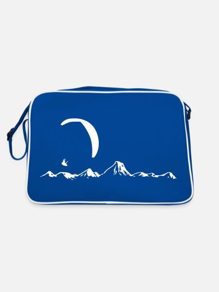 Gleitschirm Alpen - Retro Tasche - Blau/Weiß - Hinten