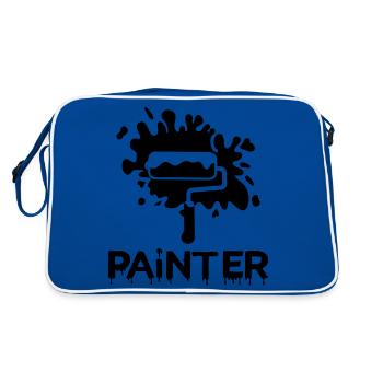 painting painter - Retro Tasche - Blau/Weiß - Hinten