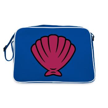 Bunte Muschel Meeresleben shell ocean life - Retro Tasche - Blau/Weiß - Hinten