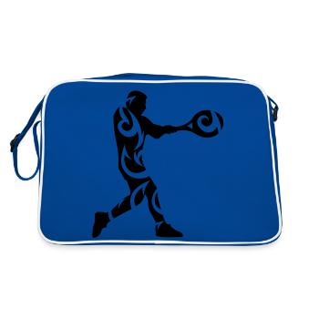 Tennis tribal male de - Retro Tasche - Blau/Weiß - Hinten