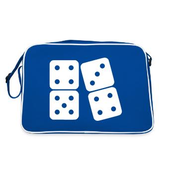 Dominoes (customizable color) - Retro Bag - blue/white - Back