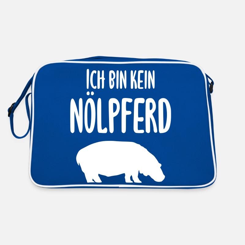 Ich bin kein Nölpferd - Retro Tasche - Blau/Weiß