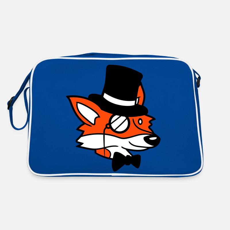 Fuchs Rotfuchs Sir Mr. Zylinder Hut Monokel Brille Retro Tasche