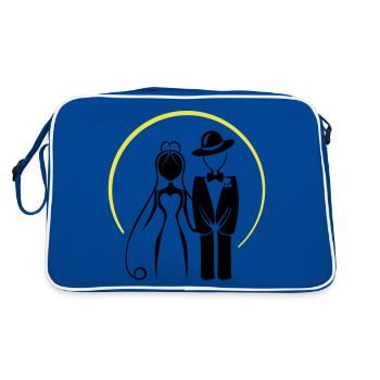 Jeunes Mariés, Couple Marié, Mariage - Sac Retro - bleu/blanc - Dos