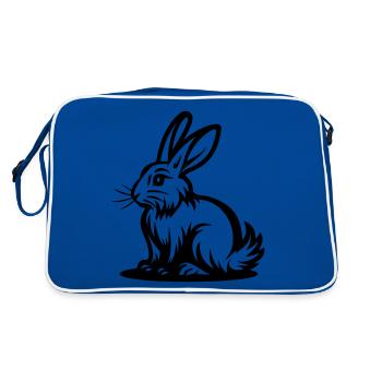 Icône de lapin de Pâques Pâques - Sac Retro - bleu/blanc - Dos