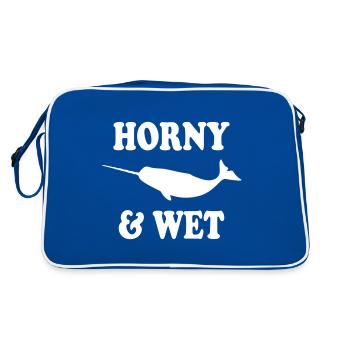 Horny & Wet - Retro Bag - blue/white - Back