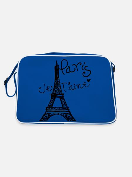 Paris Je T'aime Tour Eiffel - Sac Retro - bleu/blanc