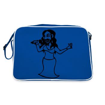 femme a barbe Drag queen travesti - Sac Retro - bleu/blanc - Dos
