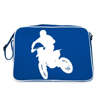 motocross - Retro Tasche - Blau/Weiß - Hinten