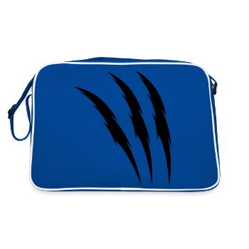 krallen - Retro Tasche - Blau/Weiß - Hinten