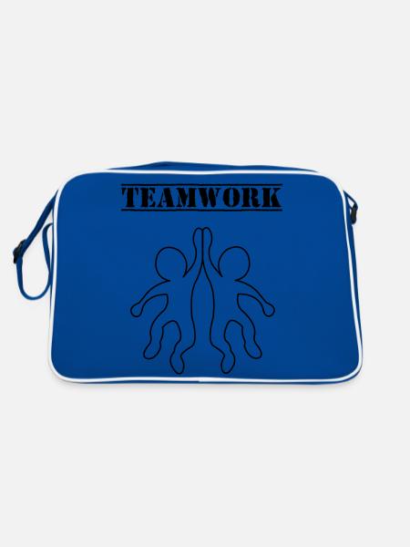 teamwork_01 - Retro Tasche - Blau/Weiß - Hinten