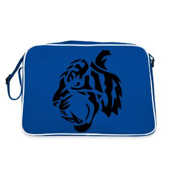tribal tiger - Retro Bag - blue/white - Back