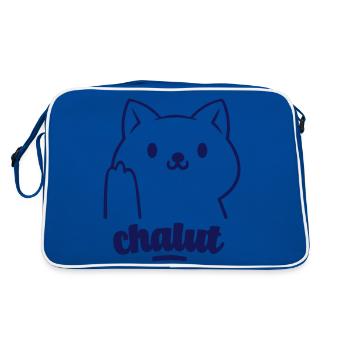 Chat drôle humour chalut - Sac Retro - bleu/blanc - Dos