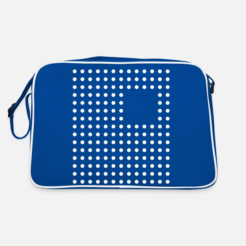 Abstraktes Design - Retro Tasche - Blau/Weiß