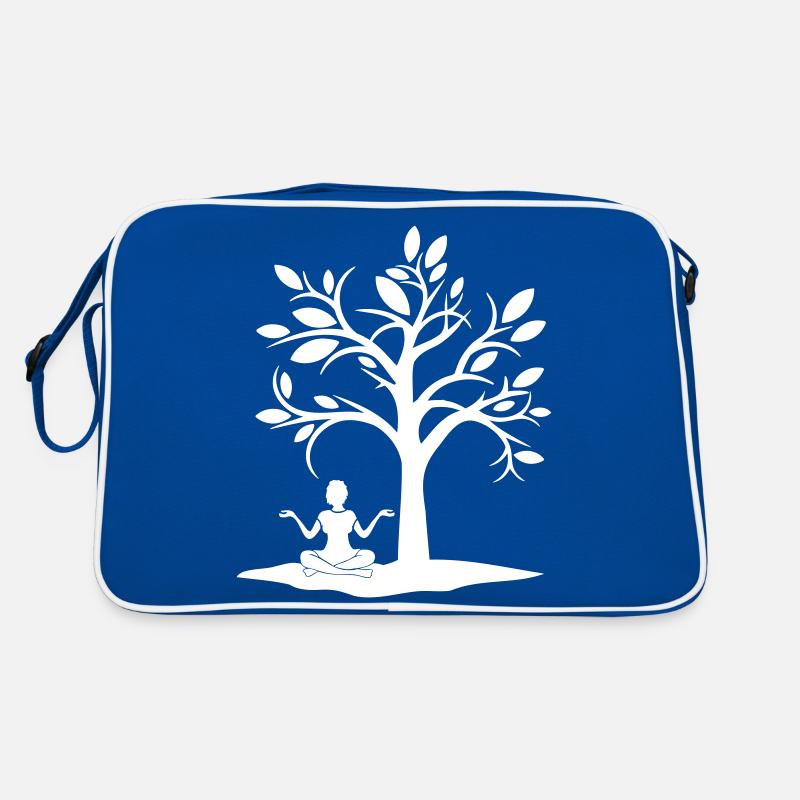 Meditation Under Tree Forest Trance Woman Meditates Retro Bag
