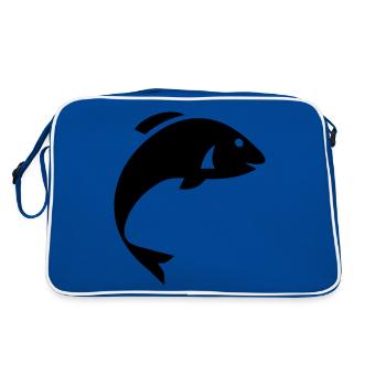 Symbole du poisson - Sac Retro - bleu/blanc - Dos