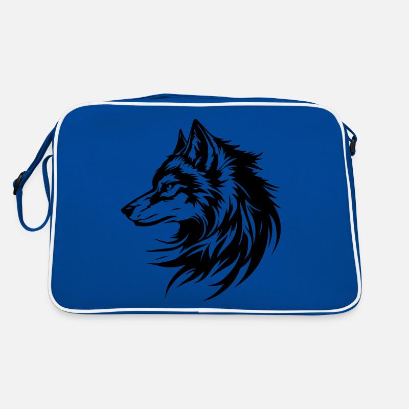 Silhouette Tête de Loup Sac Retro