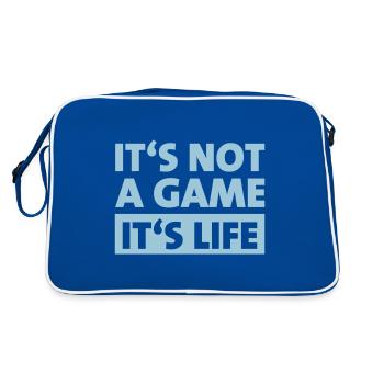 It's not a game - it's life - Retro Tasche - Blau/Weiß - Hinten