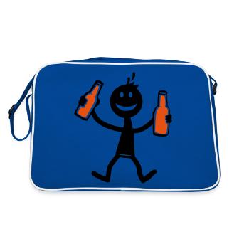 Drinking Beer - Retro Bag - blue/white - Back