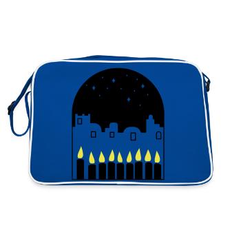 Candles at night - Retro Bag - blue/white - Back
