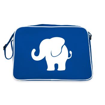 Elefant - Elefantenbaby / bébé éléphant - Sac Retro - bleu/blanc - Dos