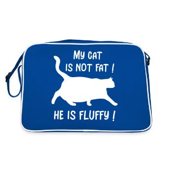 My cat is not fat! He is fluffy! - Retro Bag - blue/white - Back