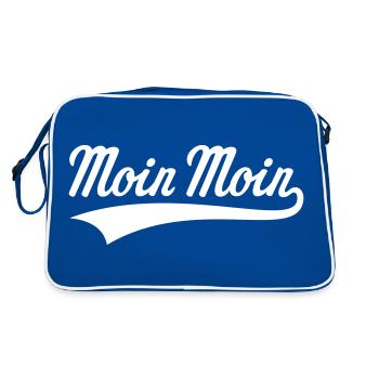 Moin Moin - Retro Tasche - Blau/Weiß - Hinten