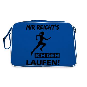 Mir reicht's ich geh laufen! - Retro Tasche - Blau/Weiß - Hinten
