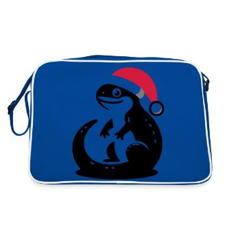Christmas Lizard - Retro Bag - blue/white - Back
