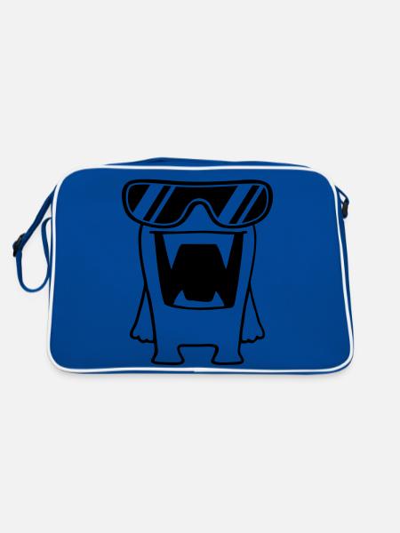 Cool Monster - Retro Bag - blue/white - Back