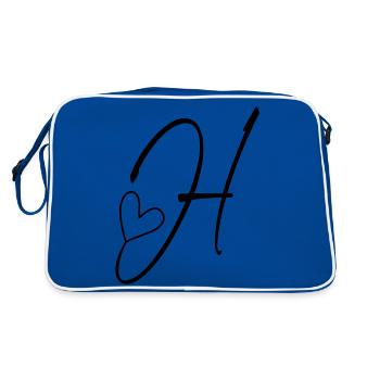 Lettre H Lettre H Calligraphie - Sac Retro - bleu/blanc - Dos