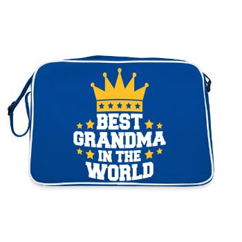 Meilleure grand-mère dans le monde Couronne Reine Logo - Sac Retro - bleu/blanc - Dos