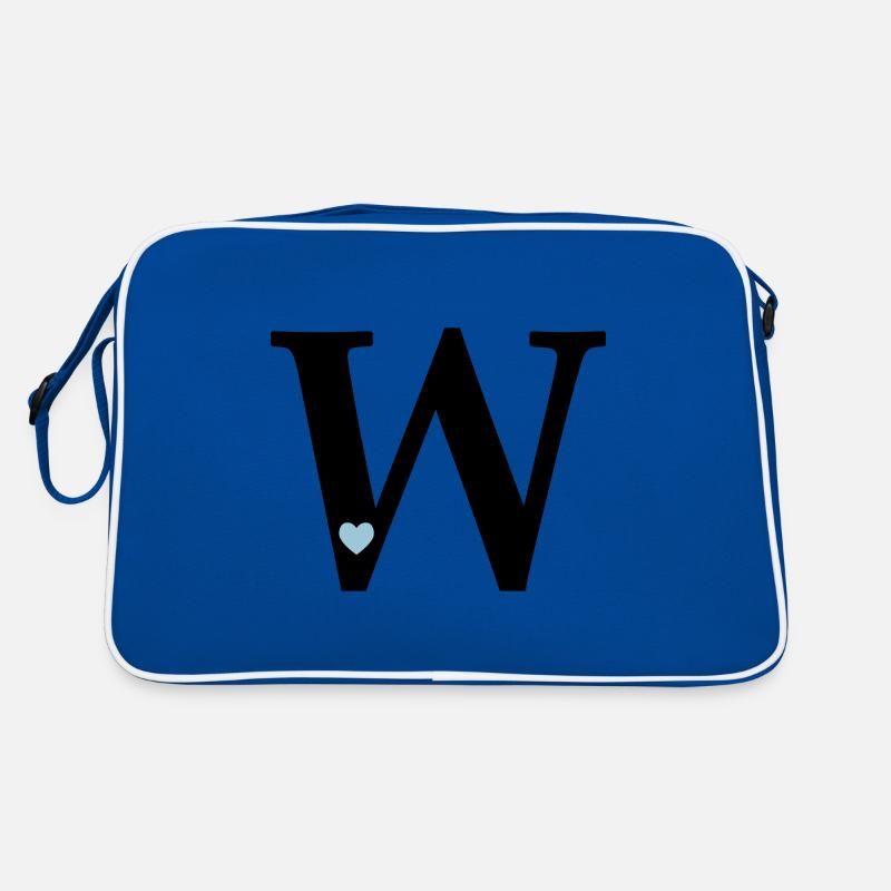 Letter W Initial Letter Retro Bag