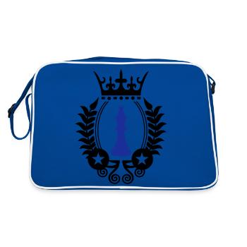 Symbole du roi d’échecs - Sac Retro - bleu/blanc - Dos