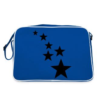 Stars - Retro Tasche - Blau/Weiß - Hinten