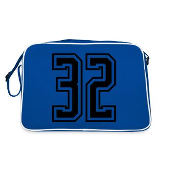 32 Number number - Retro Bag - blue/white - Back