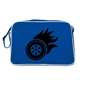 Incendie de pneus - Sac Retro - bleu/blanc - Dos
