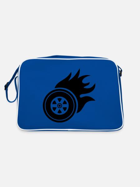 Incendie de pneus - Sac Retro - bleu/blanc - Dos