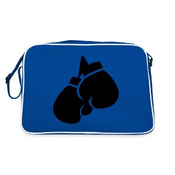 Symbole des gants de boxe - Sac Retro - bleu/blanc - Dos
