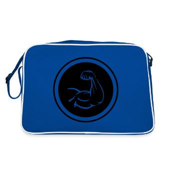 Arm muscles biceps - Retro Bag - blue/white - Back