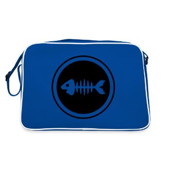 Fish Symbol Bone Bone - Retro Bag - blue/white - Back